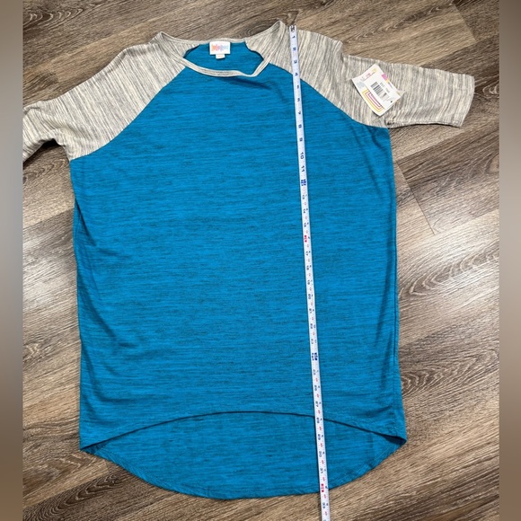 NWT Irma Blouse Blue with Gray Raglan short sleeves, sz:XXS - Picture 4 of 4